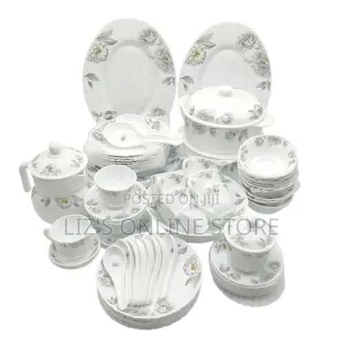 72 Pieces Flowered Opalware Dinner Set