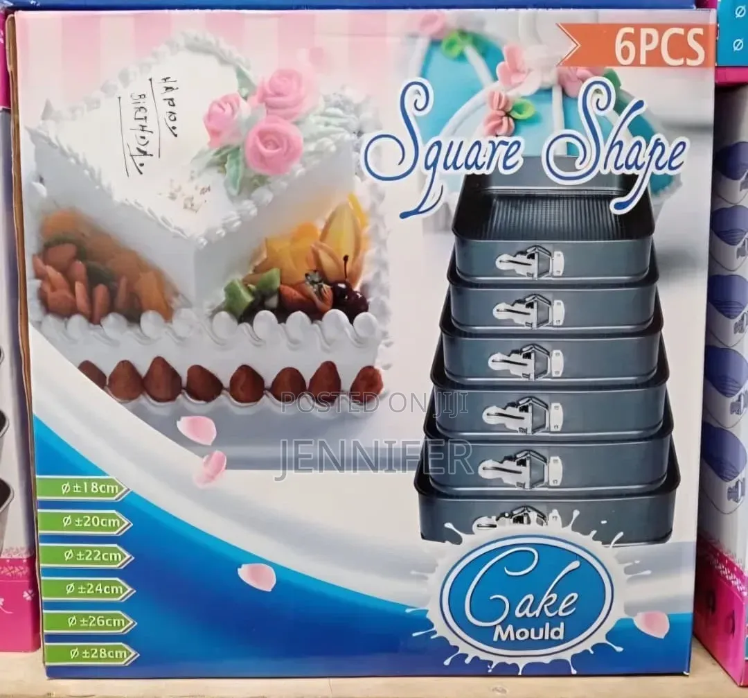 6-Piece Square Cake Mould Set