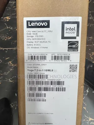 New Laptop Lenovo Yoga 7i 16GB Intel Core Ultra 7 SSD 1T