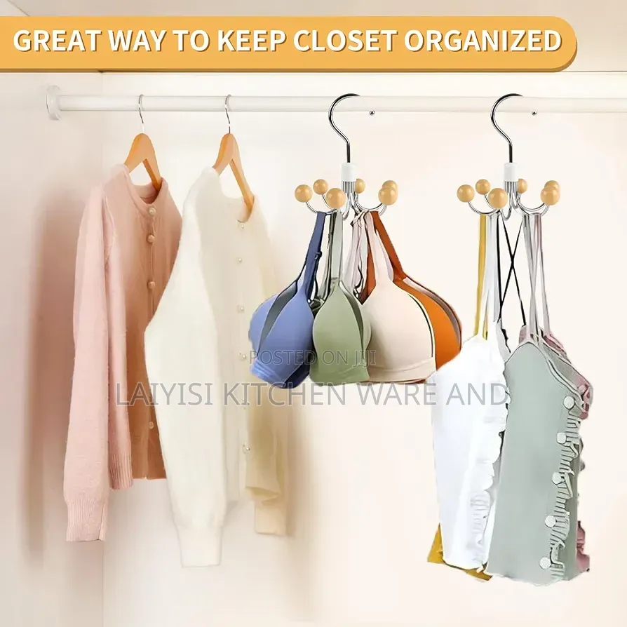 2 Pack Hanger for Organizer 360°Closet Hooks for Belt,Bra Storage, Etc