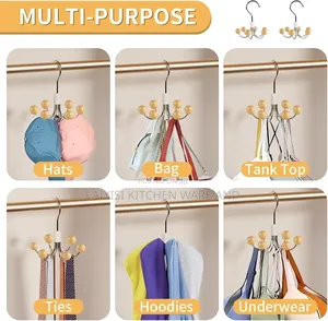 2 Pack Hanger for Organizer 360°Closet Hooks for Belt,Bra Storage, Etc