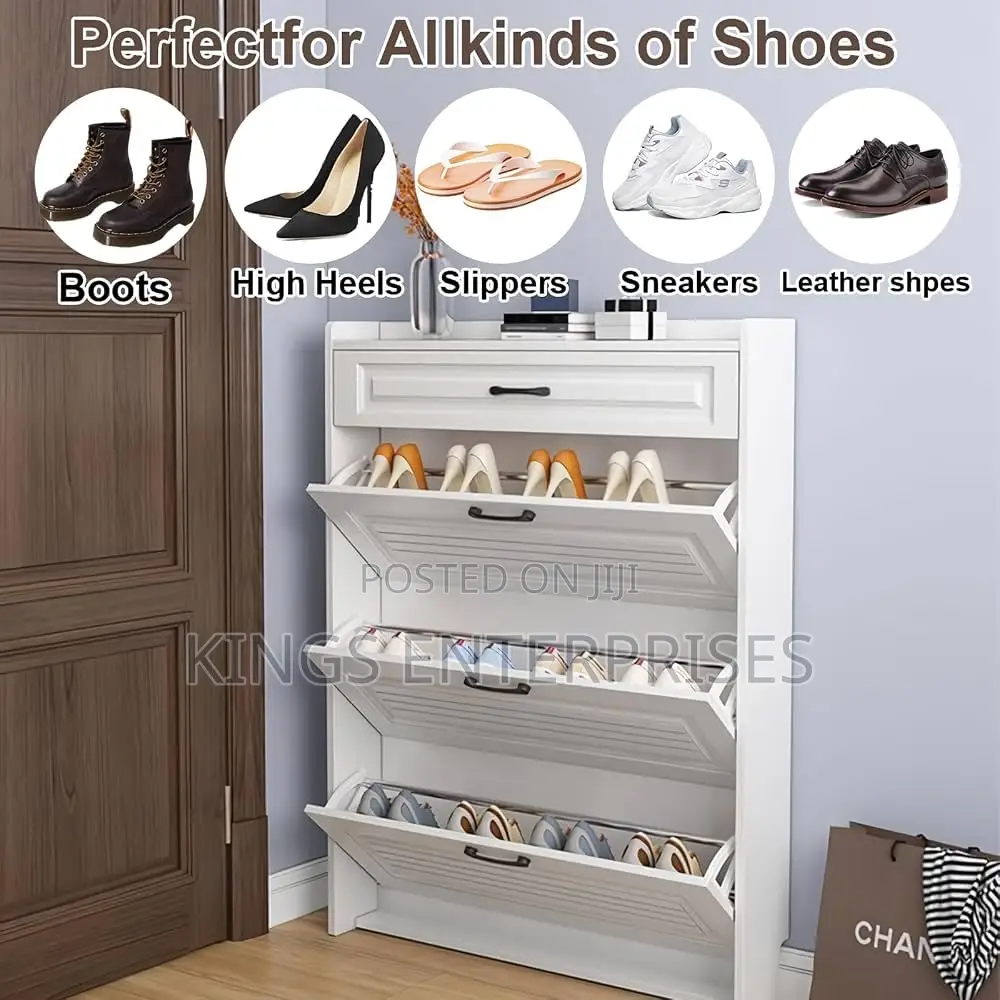 Large Entryway Shoe Rack/Cabinet (12 Pairs of Shoes)