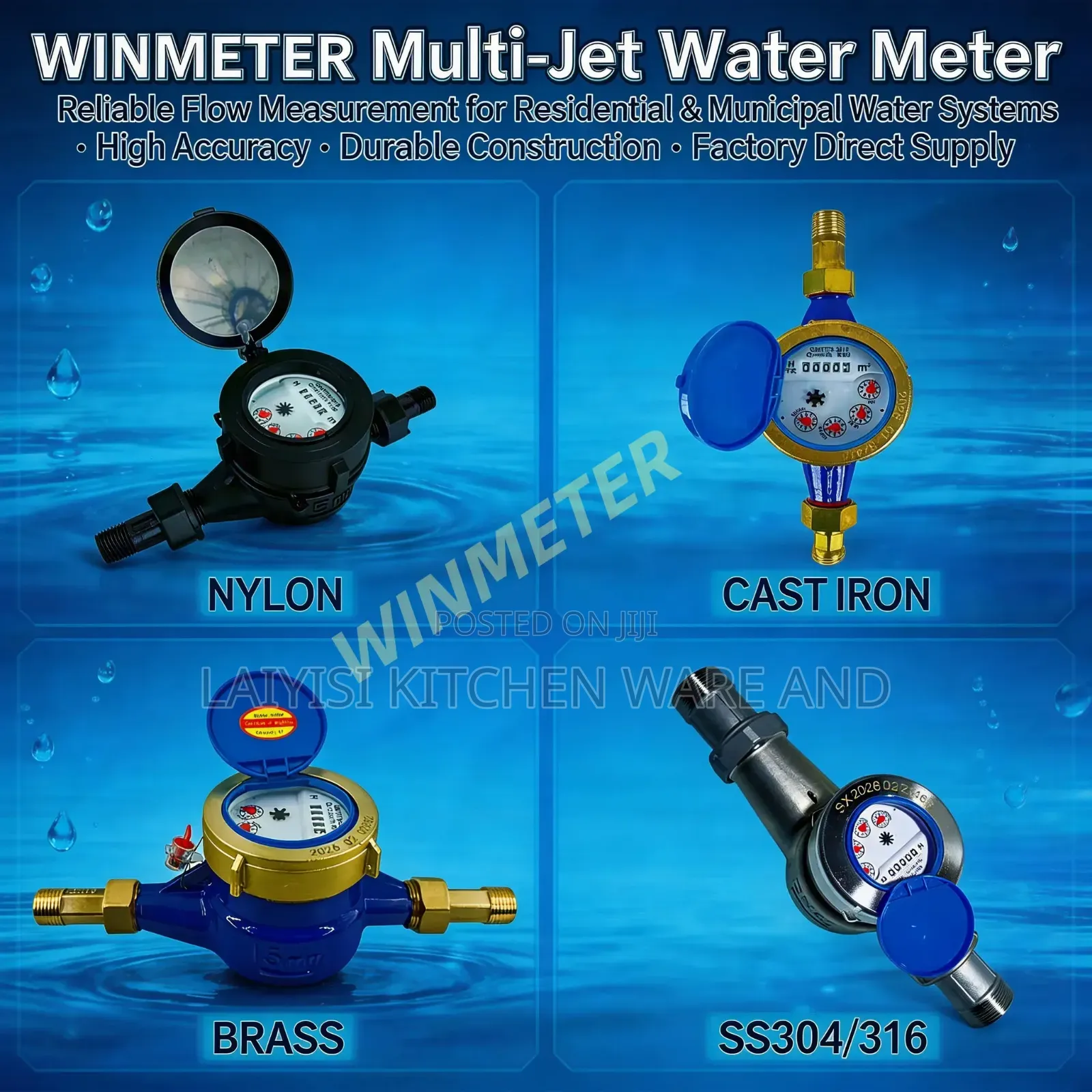 Water Flow Meter With Protective Metal Cover For Easy Installation