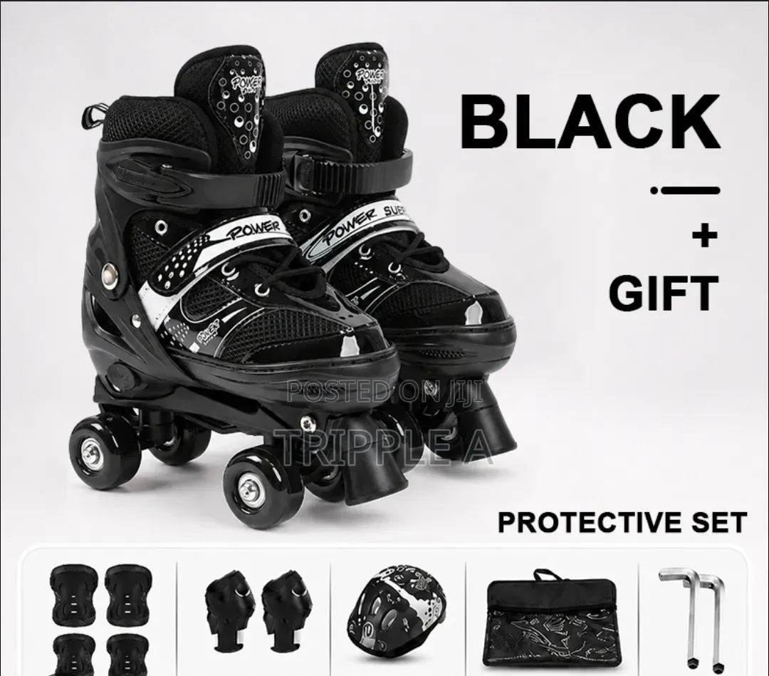 Kids 4 Wheel Roller Skates With Protective Gears