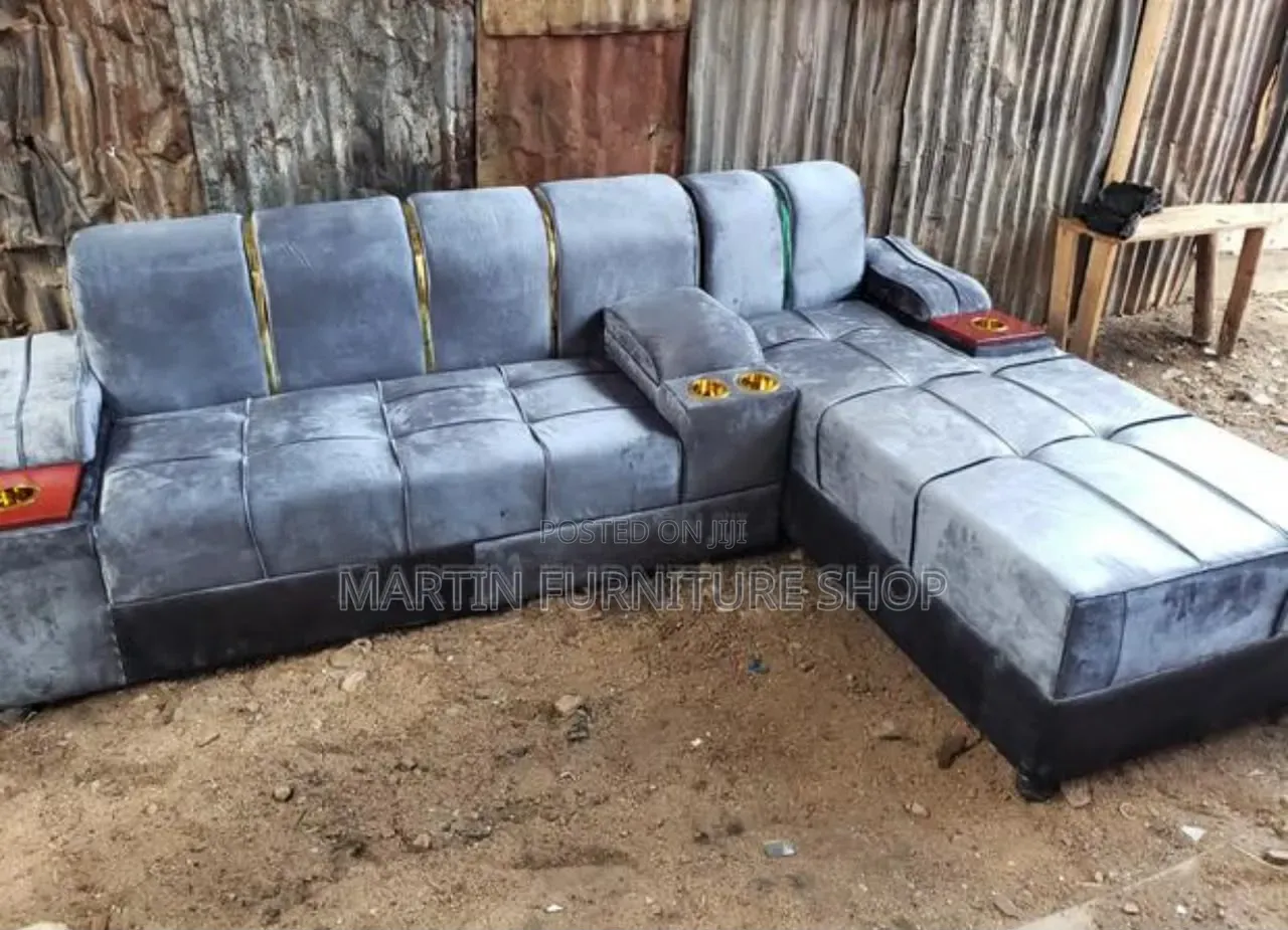 5 Seater Sofa Set With Stickers and Bottle Holders Ready for Sale