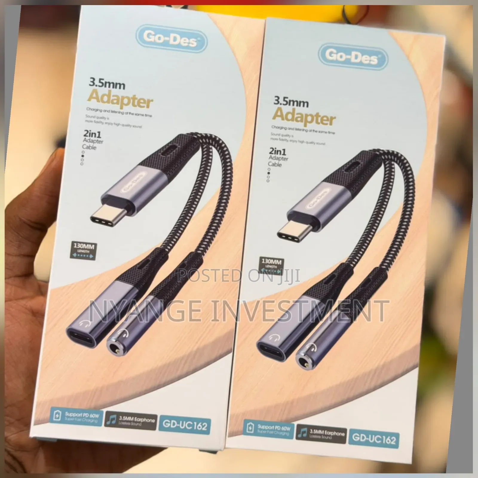 Go Des 2in1 Usb C to 3.5mm Audio Adapter + C for Charging /Listening