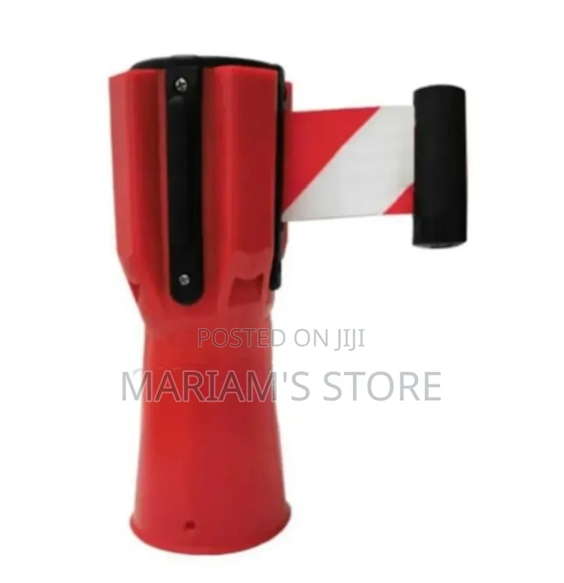 Red Traffic Cone Topper With A Retractable Red And White Caution Barri