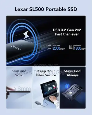 Lexar Sl500 External SSD 2tb, Portable Ssd, PSSD Up to 2000mb/S Read