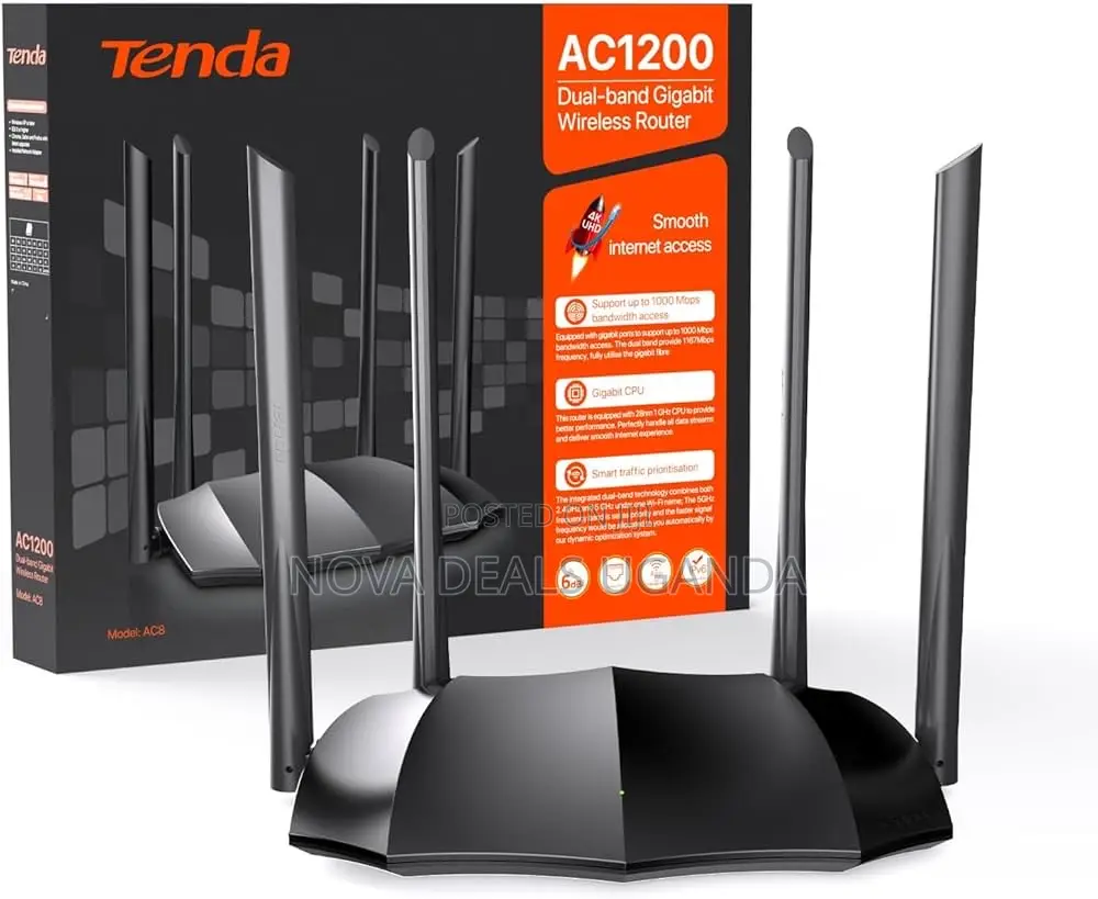 Tenda Router Wifi Ac1200 - Wireless Router With Dual Band 5ghz/2.4ghz