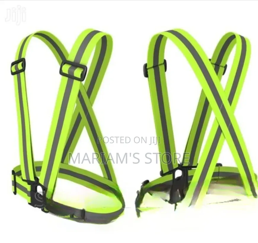 Adjustable Reflective Running Safety Vest Features Elastic Straps ]
