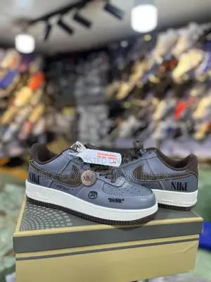Nike Af1 Grey Brown Premium Custom Sneakers
