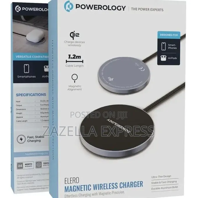 Powerology Qi2 Elero Magnetic Wireless Charger 15w