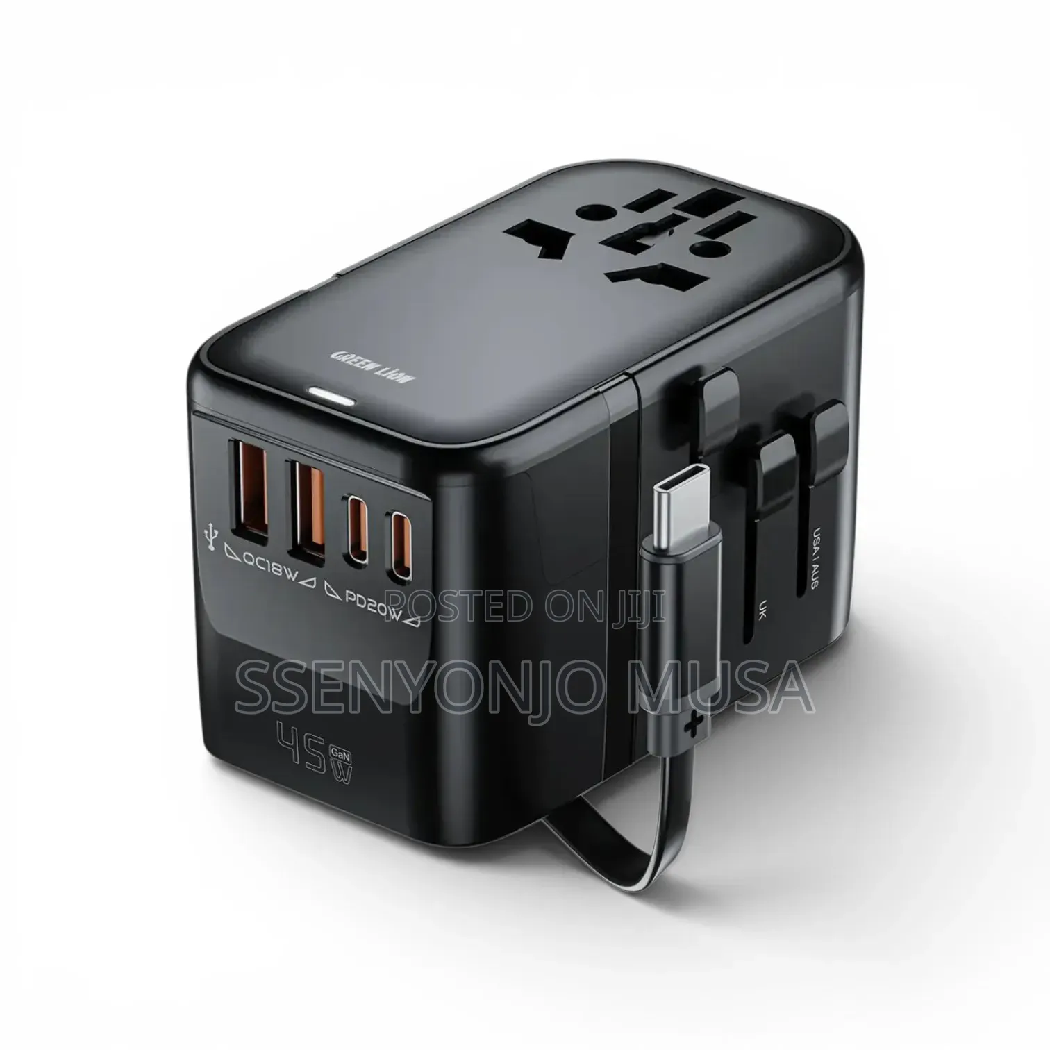 Green Lion Companion 45 Universal Travel Adapter With Pd 45w Fast-