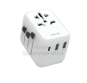 Green Lion 20w Universal Travel Adapter With Usb-C Dual Usb-a –White