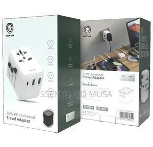 Green Lion 20w Universal Travel Adapter With Usb-C Dual Usb-a –White
