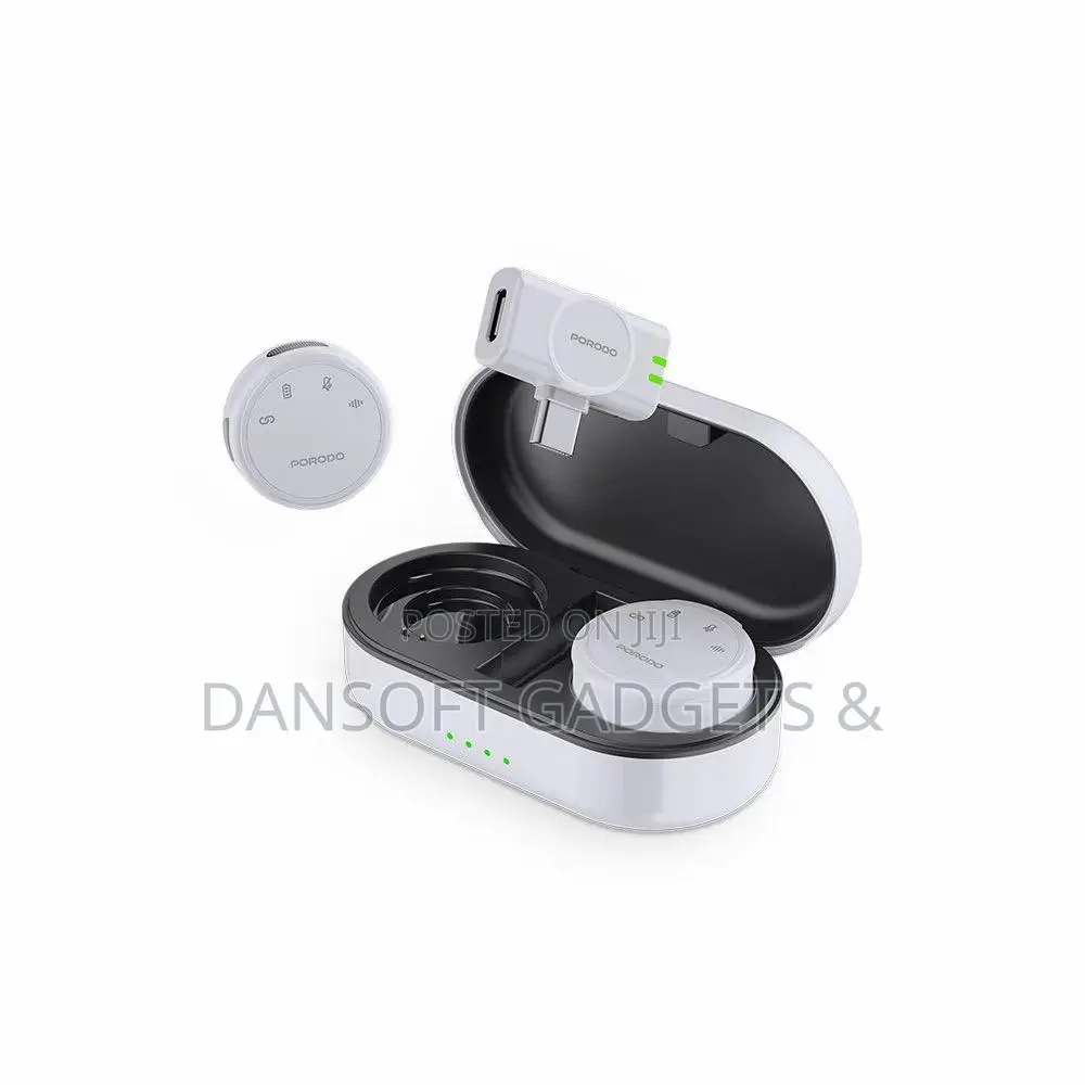Porodo Wireless Lavalier Microphone Set – 22.5h Working Time