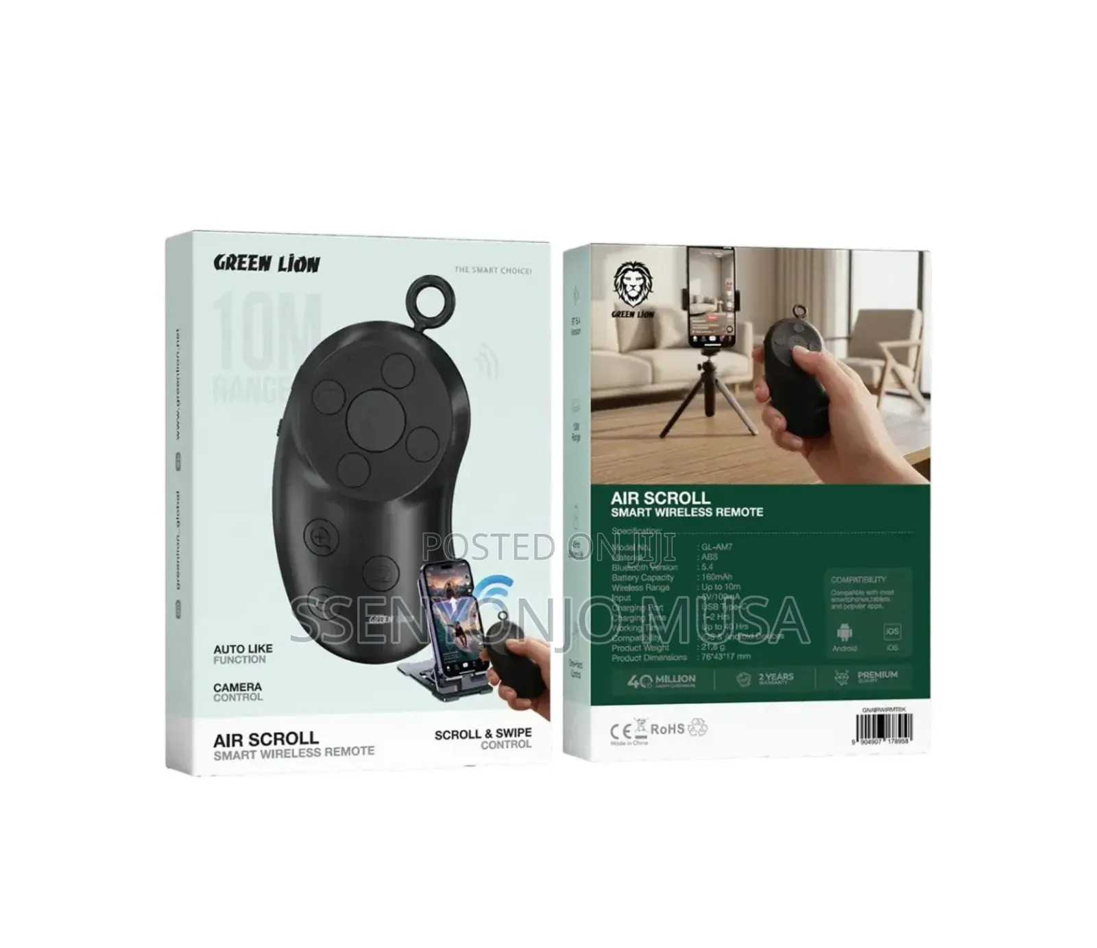 Green Lion Air Scroll Smart Wireless Remote – Black