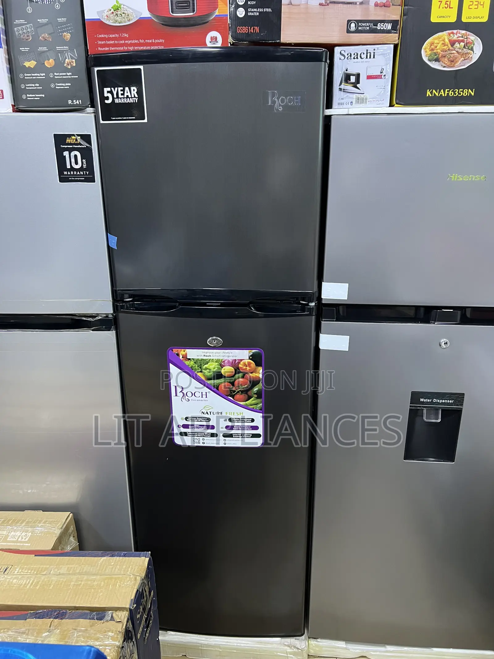 Roch Double Door Defrost Fridge, 190l,Spacious With 5years Warranty.