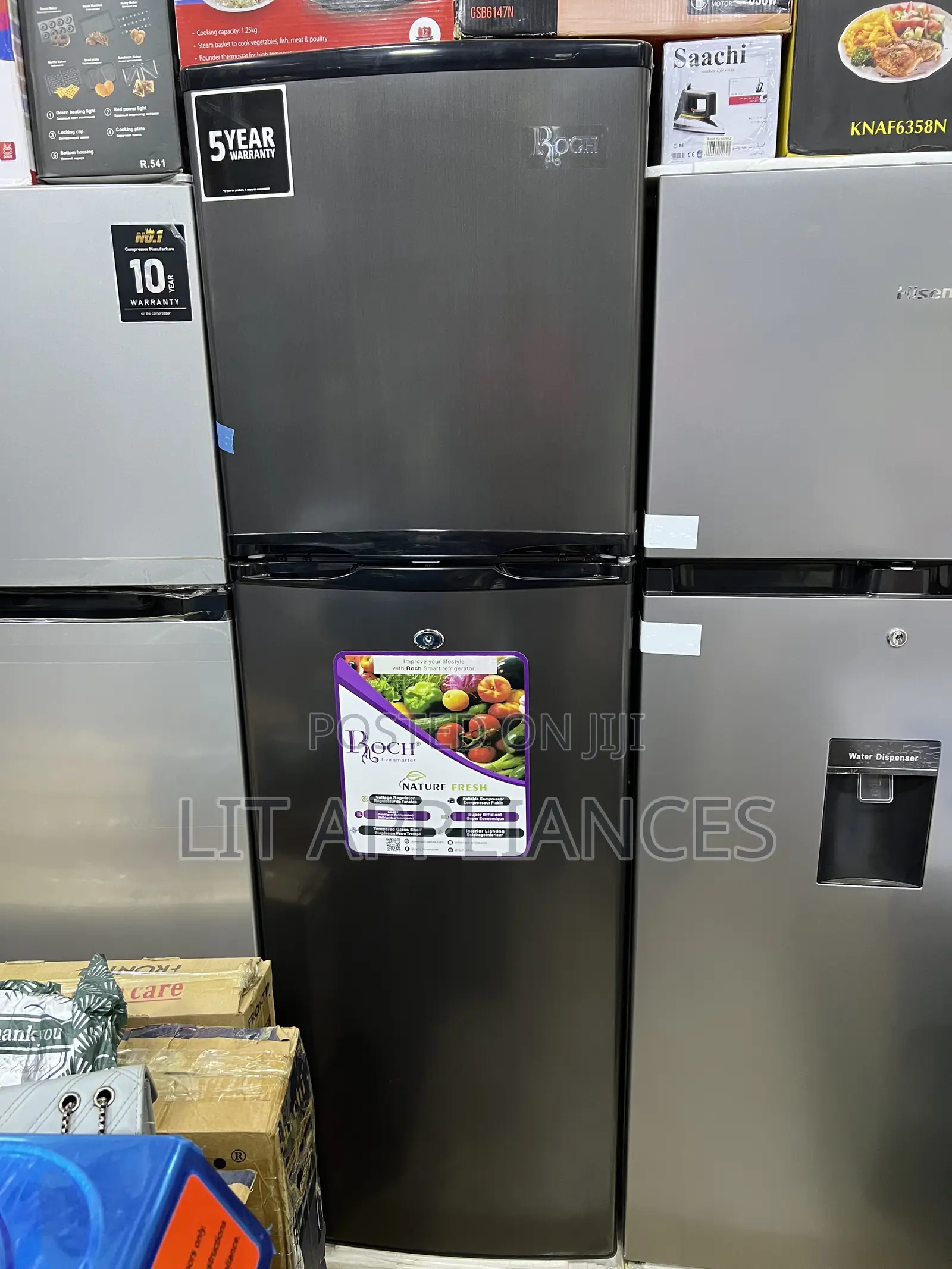 Roch Double Door Defrost Fridge, 190l,Spacious With 5years Warranty.