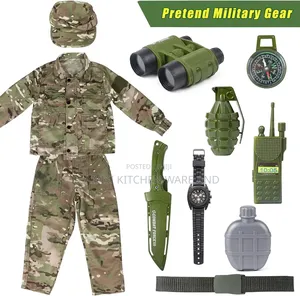 Army Soldier Military Costume for Kids Boys Girls Dress Up Role Play