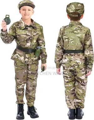 Army Soldier Military Costume for Kids Boys Girls Dress Up Role Play