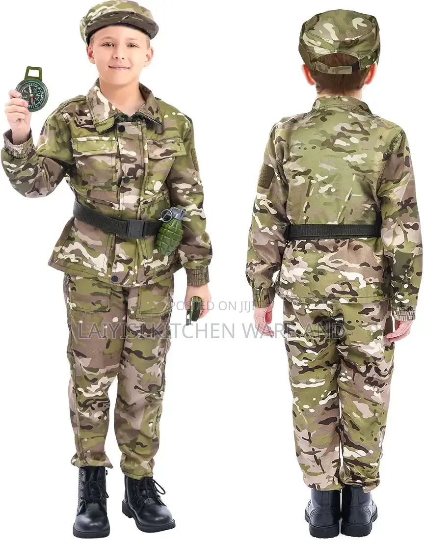Army Soldier Military Costume for Kids Boys Girls Dress Up Role Play