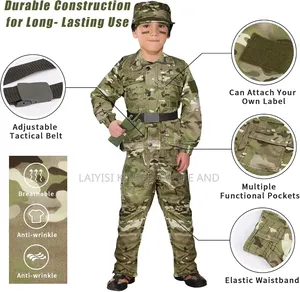Army Soldier Military Costume for Kids Boys Girls Dress Up Role Play