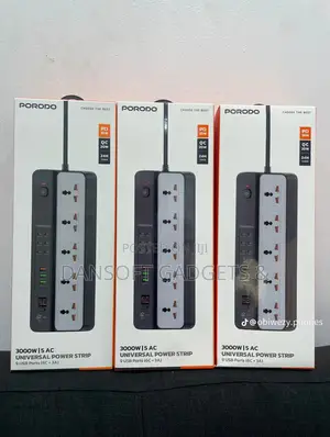 Porodo 3000w Power Extension – 6 AC Sockets + 6 USB Ports (4c+2a)