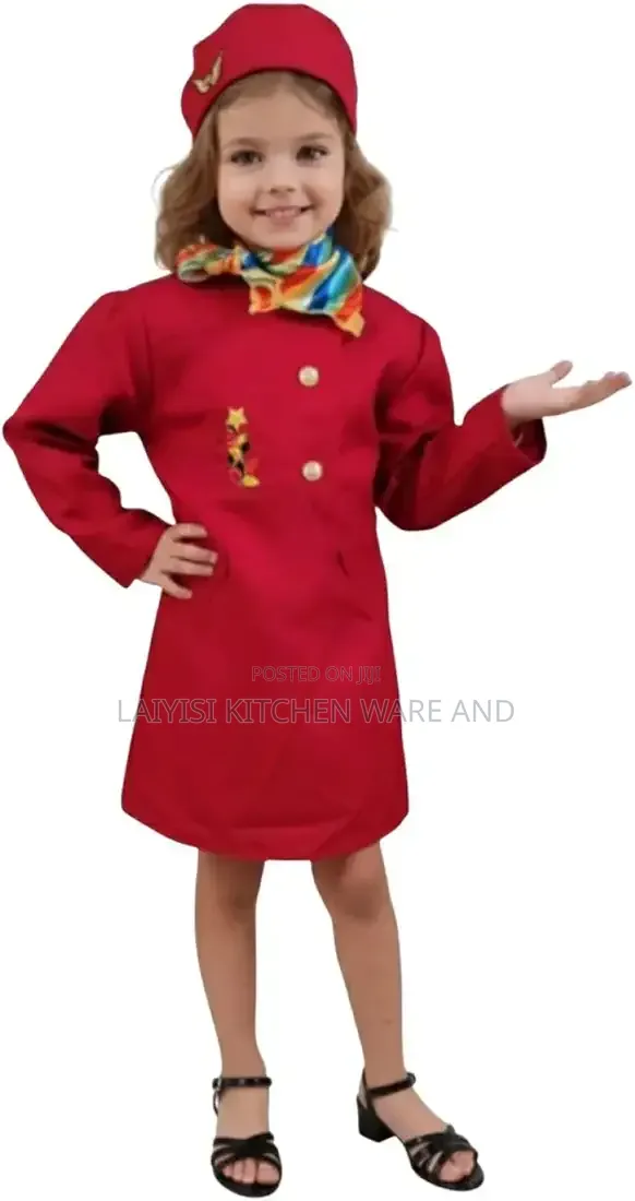 International Airline Air Hostess Kids Fancy Dress Costume for Girls