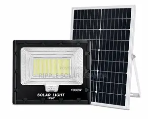 1000w Solar Flood Light With Panel & Remote Ip67 Outdoor Security