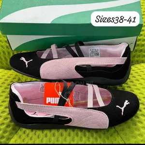 Puma Speedcat Ballet Sneakers. Cream, Black Red Pink