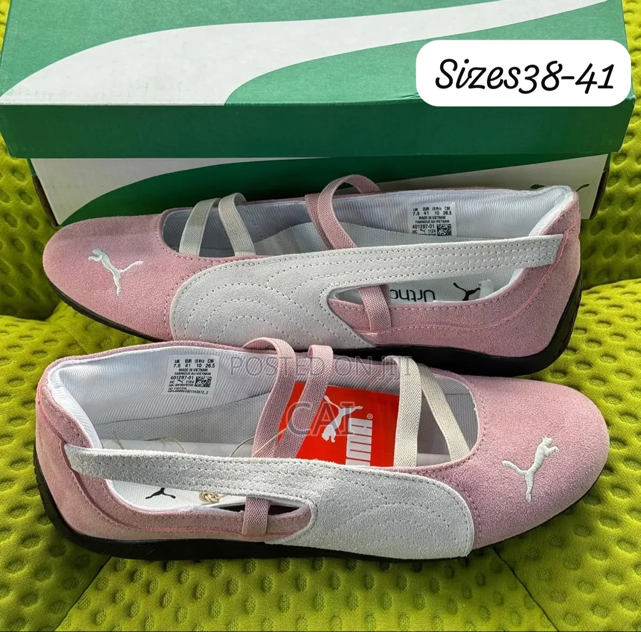 Puma Speedcat Ballet Sneakers. Cream, Black Red Pink