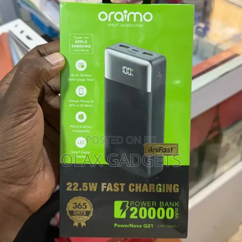 Oraimo PowerNova Q21 20000mah 22.5w Super Fast Charging Powerbank