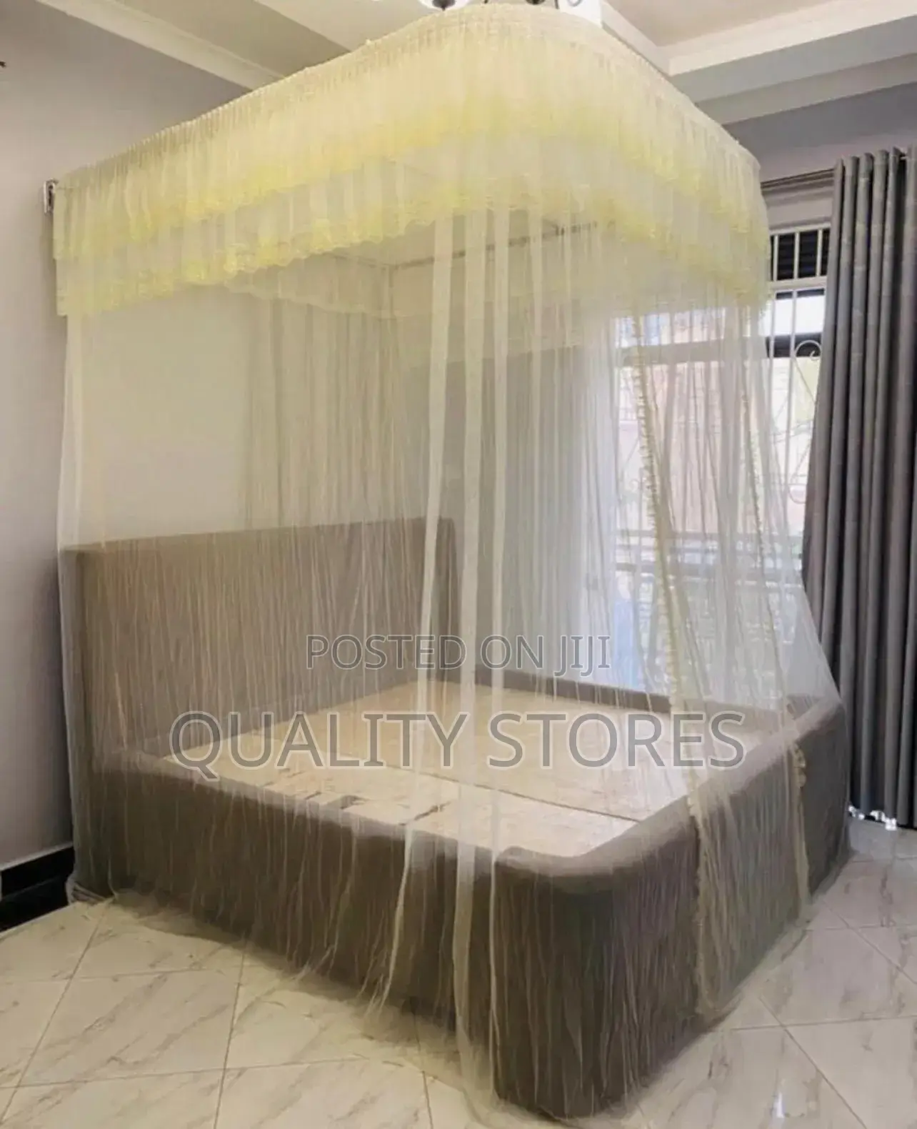 Wall Mount Mosquito Net Cream King Size