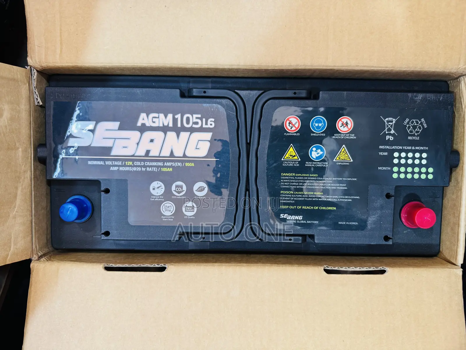 Din110 AGM Sebang Battery With Start-Stop Feature