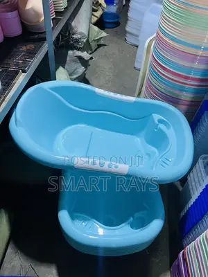 Light Blue Plastic Baby Basin