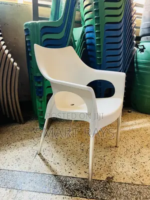 White Steel Legged Plastic Chair