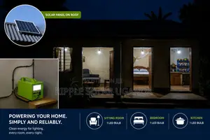 40W Portable Solar Lighting Kit With 3 LED Bulbs USB Charging