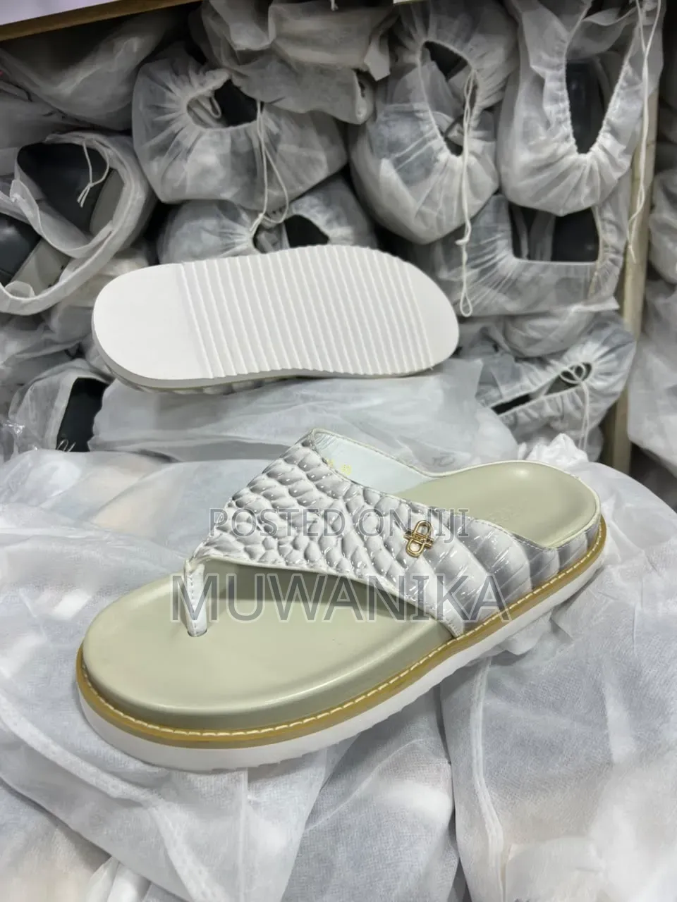 Causal Flip-Flop Sandle, White and Black
