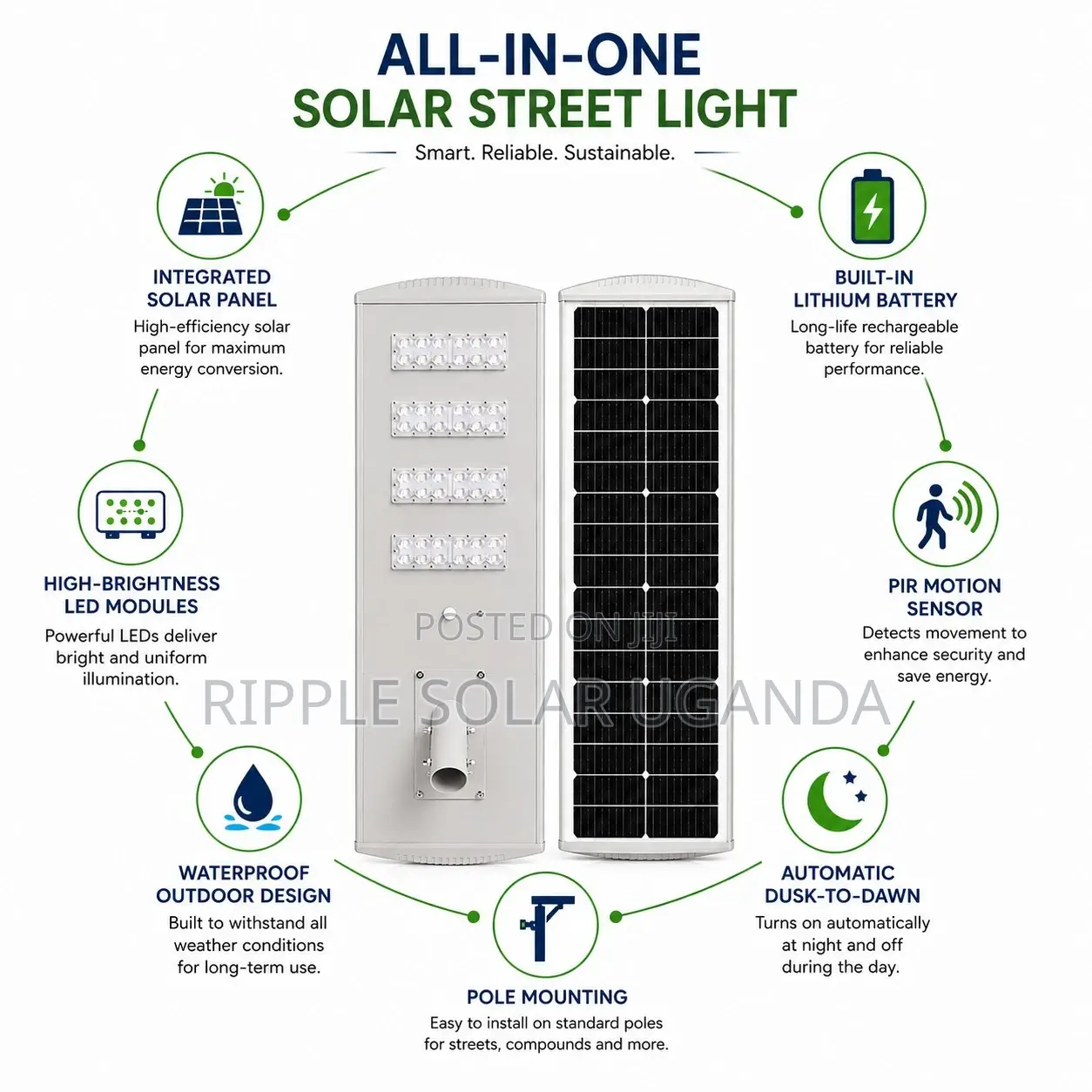 120W All in One Solar Street Light Waterproof Security Lamp