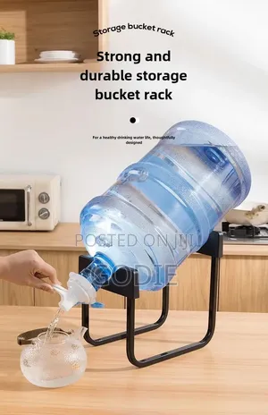 Portable Water Dispenser Stand Is for 5-Gallon Bottles With a Spigot.