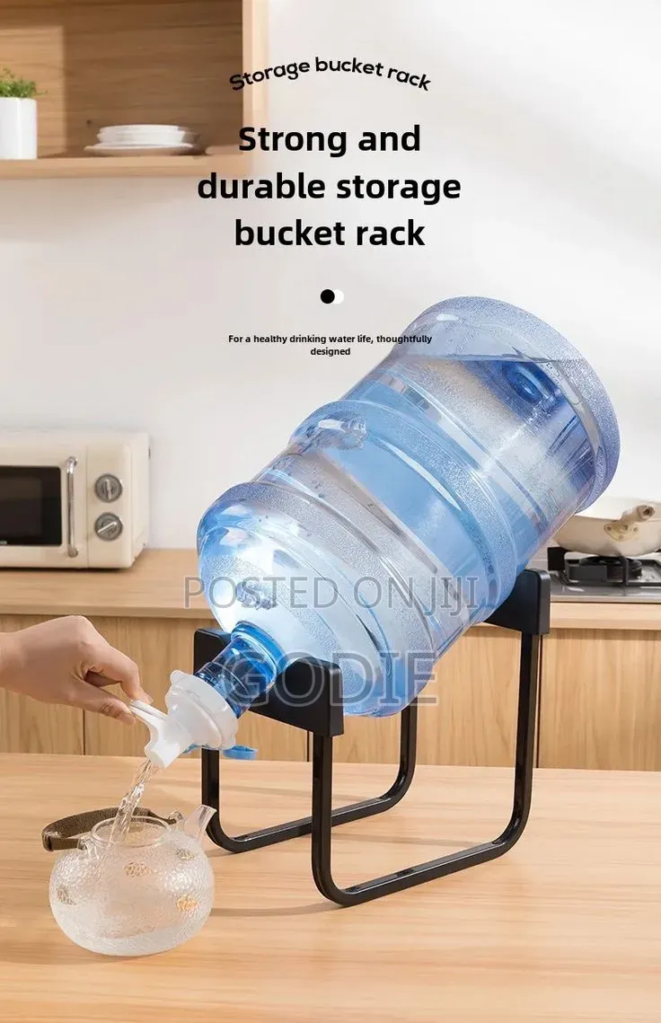 Portable Water Dispenser Stand Is for 5-Gallon Bottles With a Spigot.