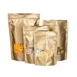 Zip Lock Bags (100 Pcs) Medium With Clear Window for Food Packaging