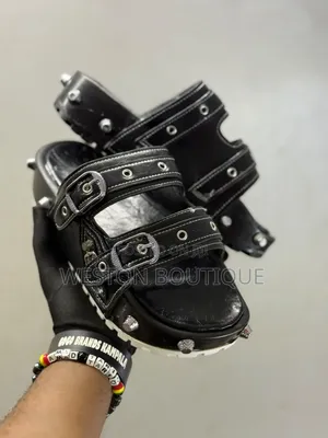 Men's Original Big Sole Leather Slide on Strap Sandals