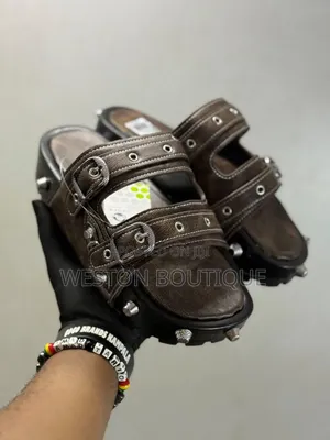 Men's Original Big Sole Leather Slide on Strap Sandals