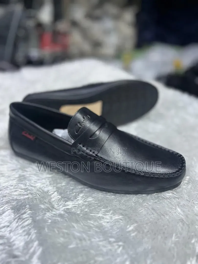 Original Office Black Clarks Mocassins Size 40 to 45