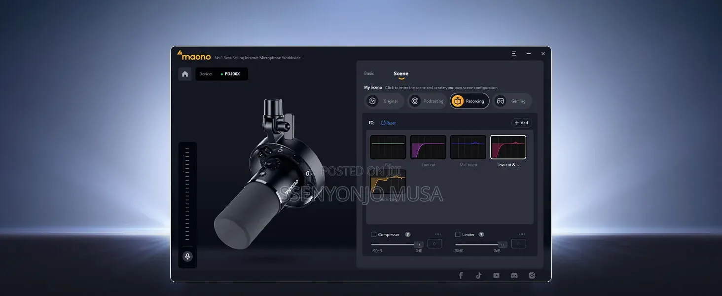 MAONO PD300X USB/XLR Dynamic Microphone for Podcast, Streaming Record