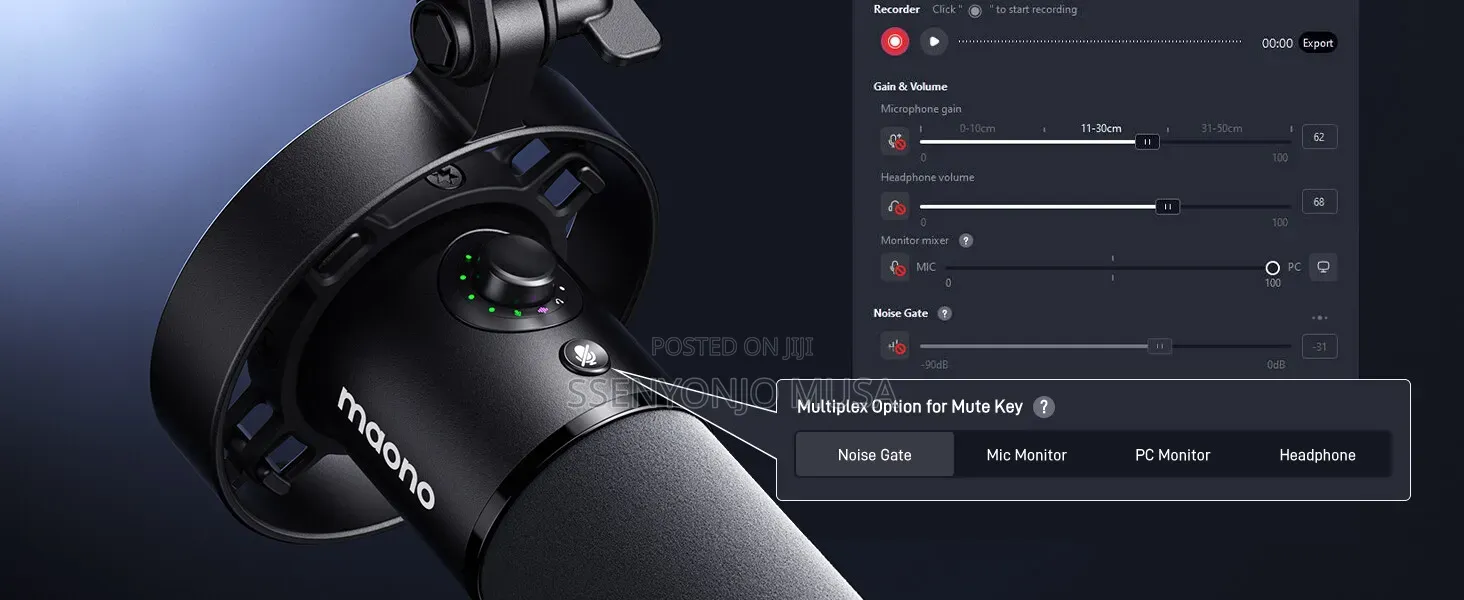 MAONO PD300X USB/XLR Dynamic Microphone for Podcast, Streaming Record