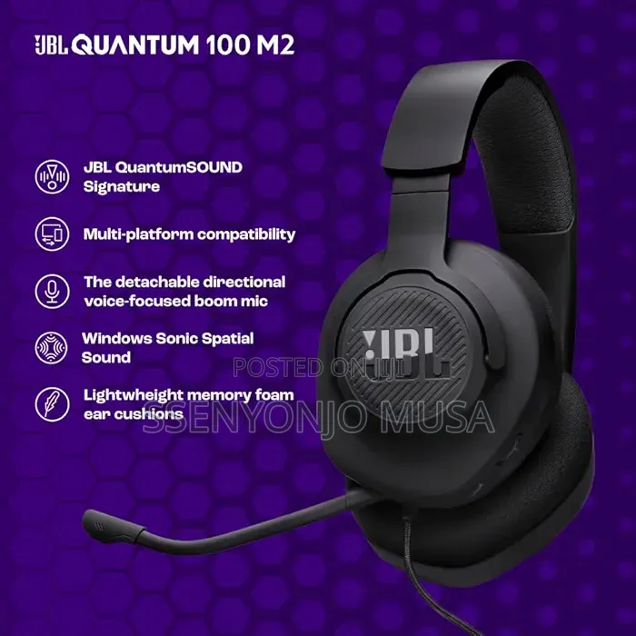 JBL Quantum 100M2 Wired Gaming Headset With Detachable Mic
