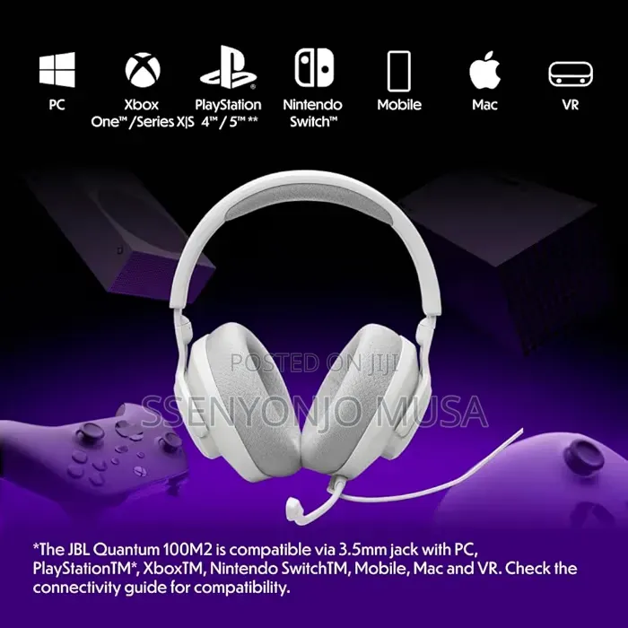 JBL Quantum 100M2 Wired Gaming Headset With Detachable Mic